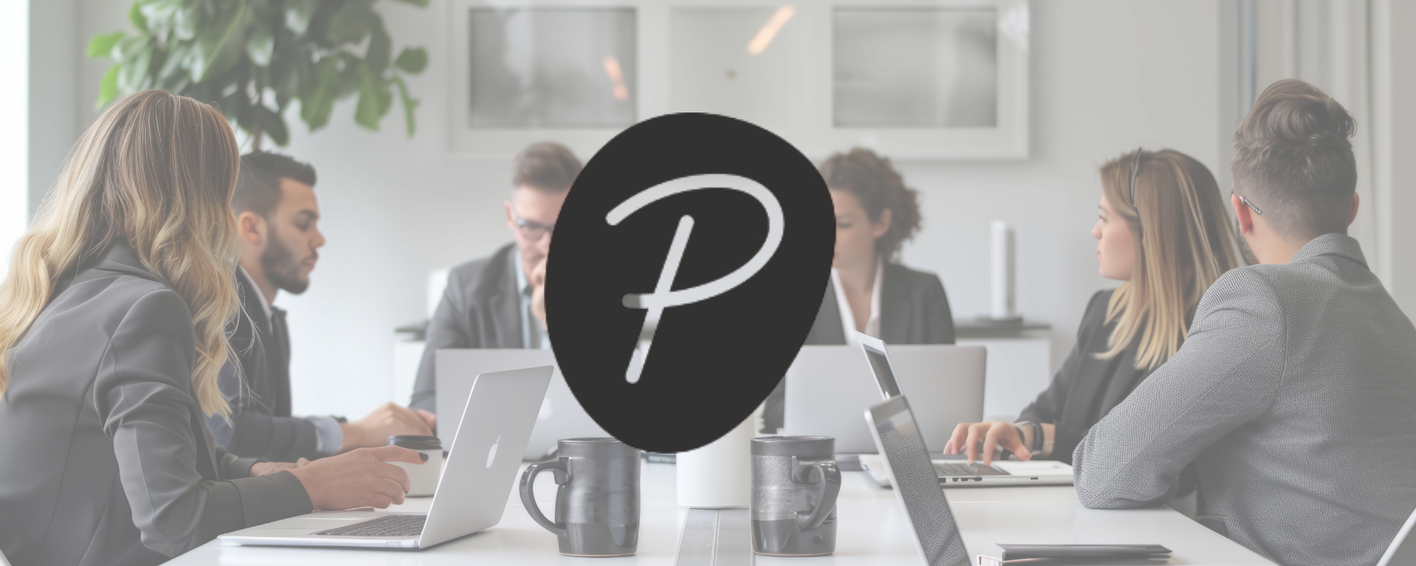 People in a meeting with laptops